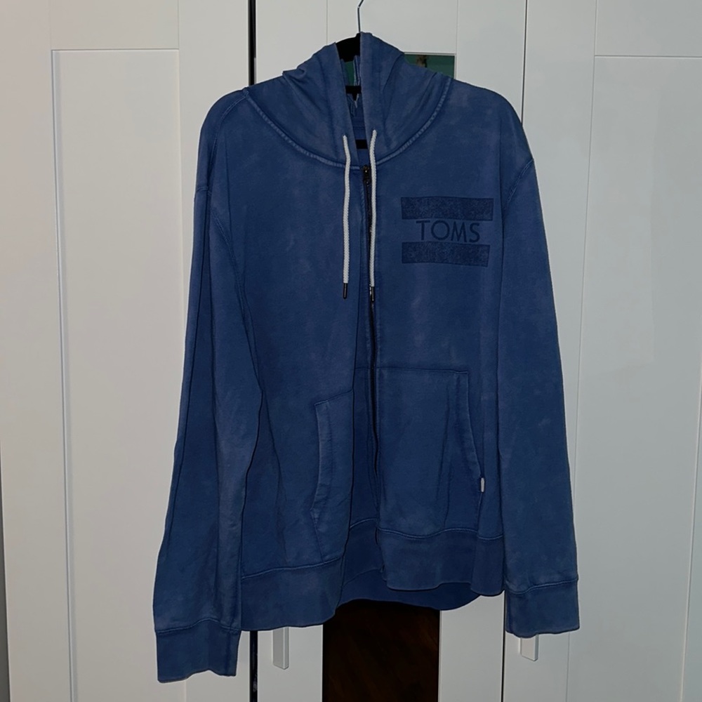 TOMS Blue Zip Hoodie Size XXL